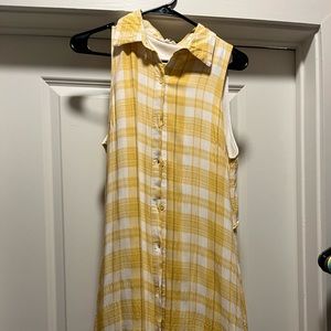 Yellow Plaid Summer Dress